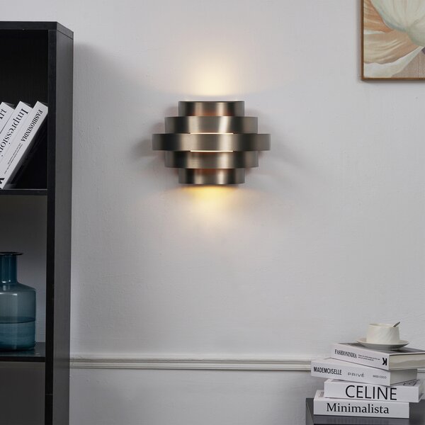 Moderní nástěnné svítidlo Gunmetal vč. LED s 3-stupňovým stmíváním - Lines