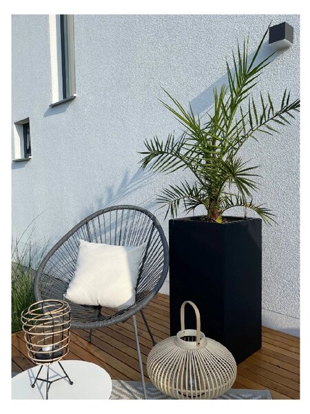 Květináč BLOCK, sklolaminát, výška 80 cm, antracit