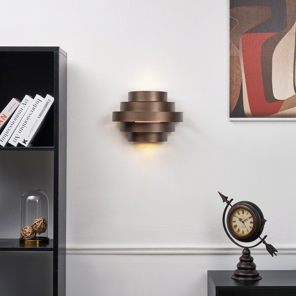 Moderní nástěnné svítidlo bronzové vč. LED s 3-stupňovým stmíváním - Lines