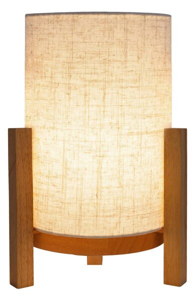 Näve Stolní lampa LED Madita, výška 32 cm, přírodní/látka, stmívatelný, Světlé dřevo, Obývací pokoj / jídelna, Dřevo