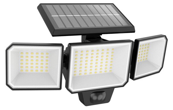 Philips LED solární nástěnné světlo Nysil, 3 žárovky, senzor, Černá, Plast, Moderní