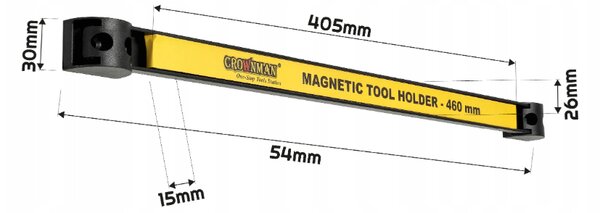 Držák magnetického proužku, závěs, stojan na klíče, nářadí, dílna 46 cm