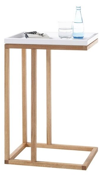 VÝPRODEJ: Odkládací stolek ve skandinávském stylu RIVERSIDE dub přírodní/bílá