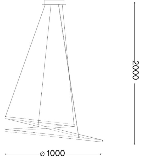 Ideal Lux - LED Lustr na lanku OZ LED/75W/230V pr. 100 cm CRI 90 zlatá