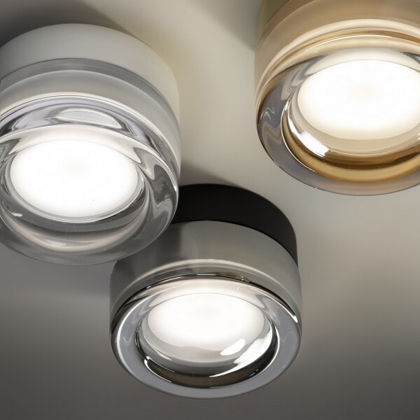 Ideal Lux - LED Koup stropní svítidlo LOLLY 1xGX53/9W/230V pr.10,5 cm černá/kouř