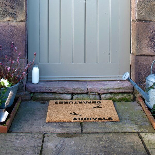 Rohožka z kokosového vlákna 40x60 cm Arrivals and Departures – Artsy Doormats
