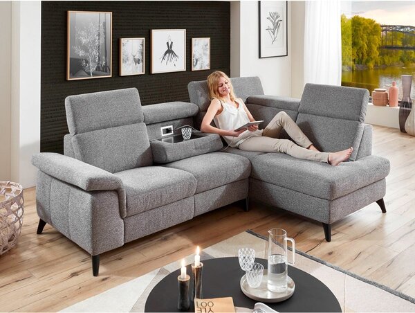 Malá rohová sedací souprava LAVA XC s funkcí relax Pravý roh