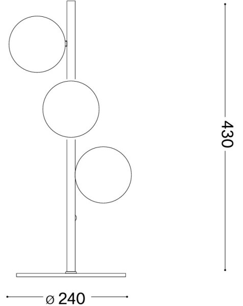Ideal Lux - LED Stolní lampa PERLAGE 3xG9/3W/230V černá/kouřová černá