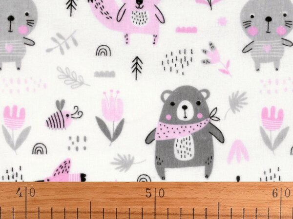 Bavlněný flanel zvířátka - 2 (334) modrá tmavá