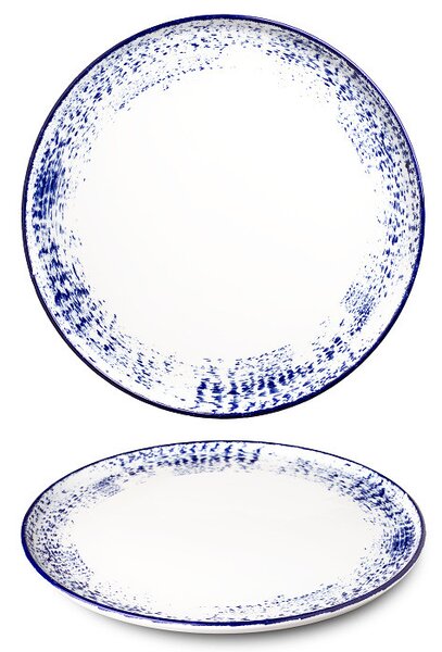 Sada jídelních talířů Optimo 6 kusů, bílá/modrá, 26 cm