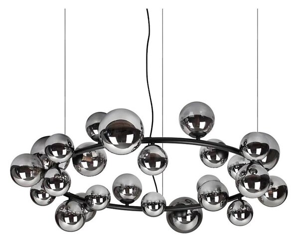 Ideal Lux - LED Lustr na lanku PERLAGE 25xG9/3W/230V 110 cm černá/kouřová černá