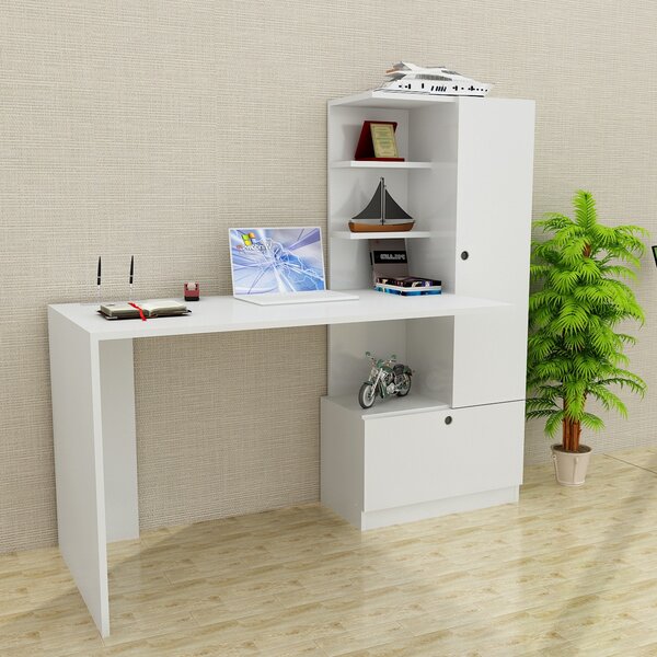 Hanah Home Počítačový stůl Merinos - White, Bílá