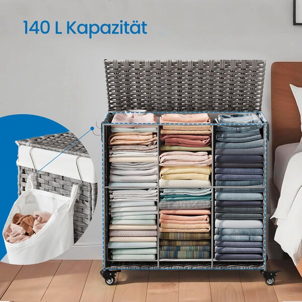 KOŠ NA PRÁDLO, šedá - Koše na prádlo, Online Only