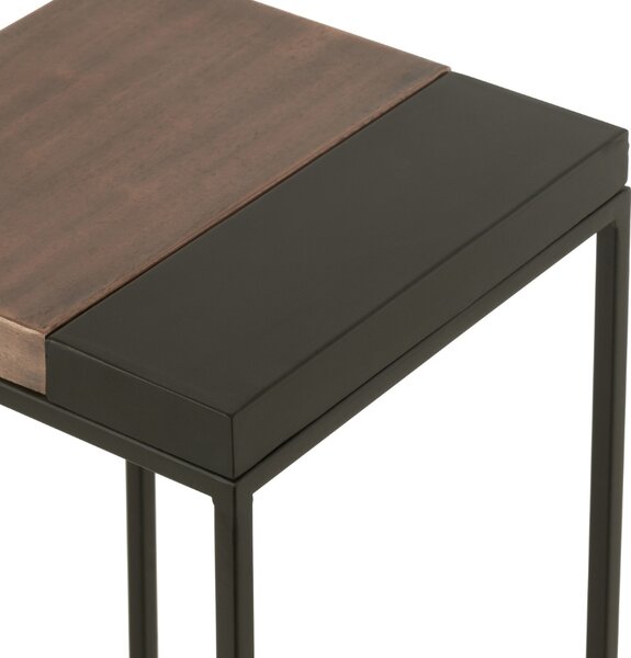 Set dvou bronzových kovových odkládacích stolků J-line Huf 41 x 41/31 x 31 cm