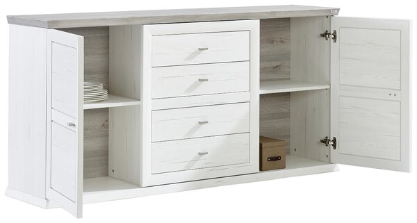 ŠIROKÁ KOMODA, šedá, bílá, 180/89/43 cm Hom`in - Široké komody