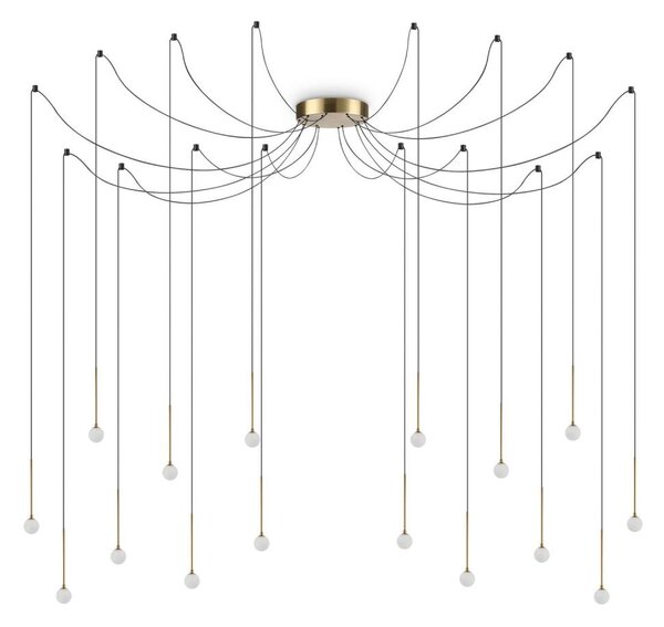 Ideal Lux - LED Lustr na lanku LUCCIOLA 16xLED/16W/230V CRI 90 pavouk mosaz
