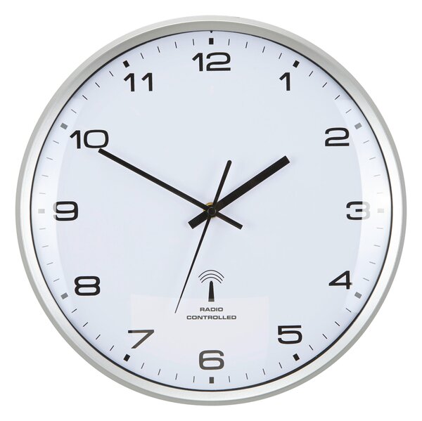 RÁDIEM ŘÍZENÉ HODINY bílá 33 cm Ambia Home - Nástěnné hodiny