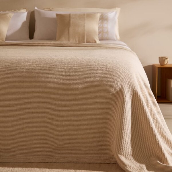 Béžový bavlněný přehoz Kave Home Bedar 180 x 260 cm
