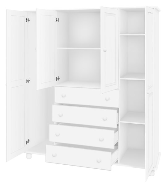 Skříň 4dveřová 8852B bílý lak