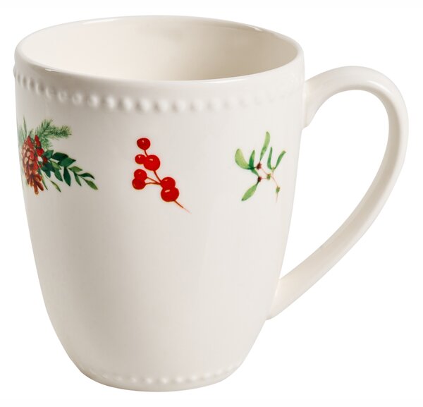 Sada 16 kusů nádobí MARJORAM Porcelán Bílá