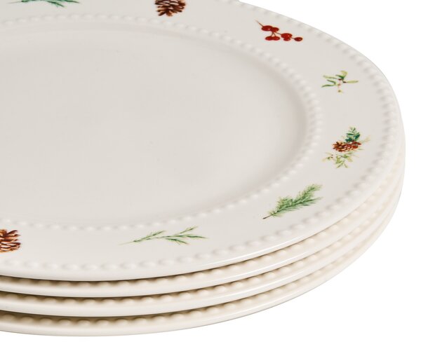 Sada 16 kusů nádobí MARJORAM Porcelán Bílá