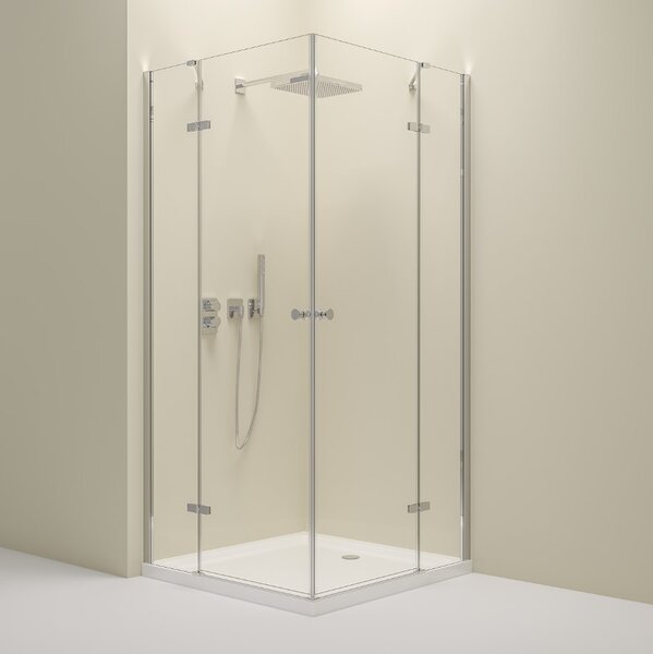 Erga Bern Double, sprchový kout s 2-křídlými dveřmi 70(dveře) x 70(dveře) x 195 cm, 6mm čiré sklo, chromový profil, ERG-V02-BERN-D070D070-CL-CR