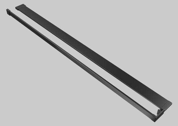 Erga Paris, polička/držák na ručníky pro sprchovou zástěnu (max. 140cm), černá matná, ERG-V02-PARIS-SHELF-BK