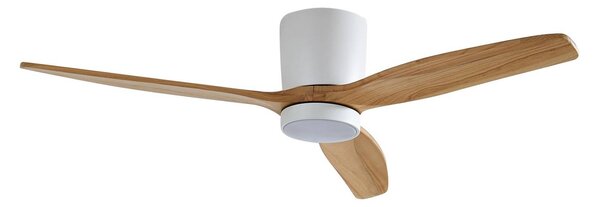 Lucande Stropní ventilátor LED Faipari, bílý, DC, tichý, 132 cm, Bílá / opál, Obývací pokoj / jídelna, kov, Moderní