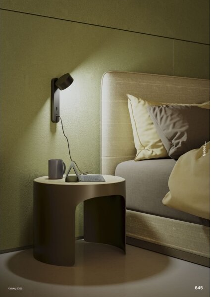 Redo 01-4643 - LED Nástěnné svítidlo SADES LED/6W/230V CRI 90 USB černá