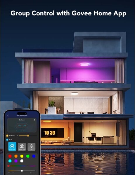 Govee - LED RGBICWW Stmív. stropní svítidlo LED/29W/230V pr. 30cm Matter Wi-Fi
