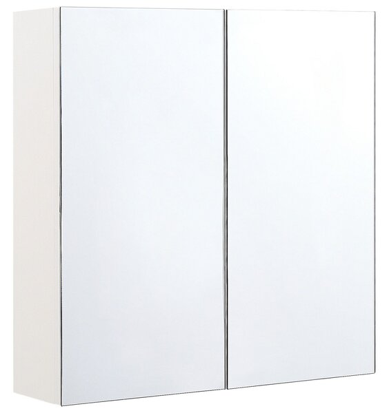 Nástěnná zrcadlová skříňka do koupelny NAVARRA 60 cm 60 cm Bílá