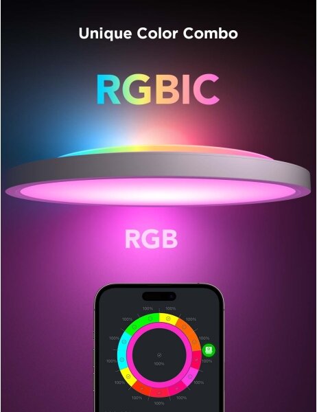 Govee - LED RGBICWW Stmív. stropní svítidlo LED/29W/230V pr. 30cm Matter Wi-Fi