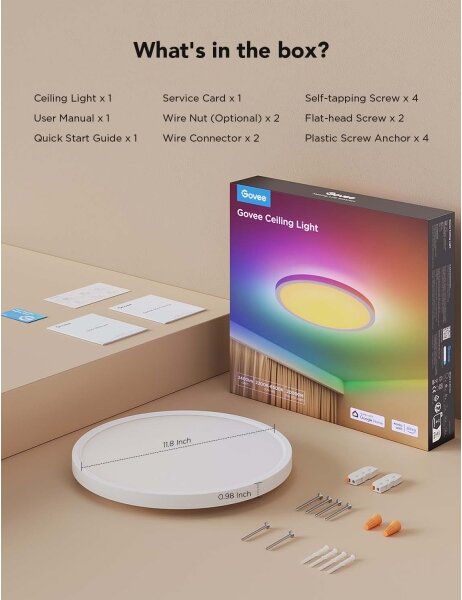 Govee - LED RGBICWW Stmív. stropní svítidlo LED/29W/230V pr. 30cm Matter Wi-Fi
