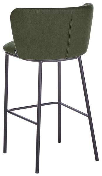 Sada 2 barových židlí MINA Tmavě zelená