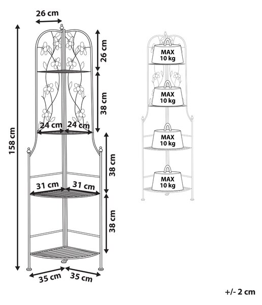 Rohový regál BIELLA Kov 158 cm 35 cm Bílá