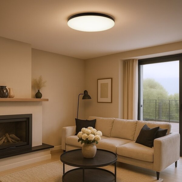 LED Stmívatelné stropní svítidlo SIENA LED/80W/230V 3000-6000K pr. 75cm černá+DO