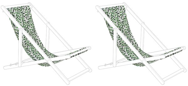 Sada 2 náhradních potahů na lehátko ANZIO/AVELLINO 113 x 44 cm Zelená