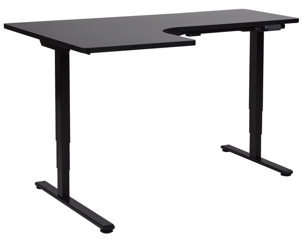Elektricky nastavitelný rohový psací stůl DESTINES 160 cm 109 cm Černá Levá