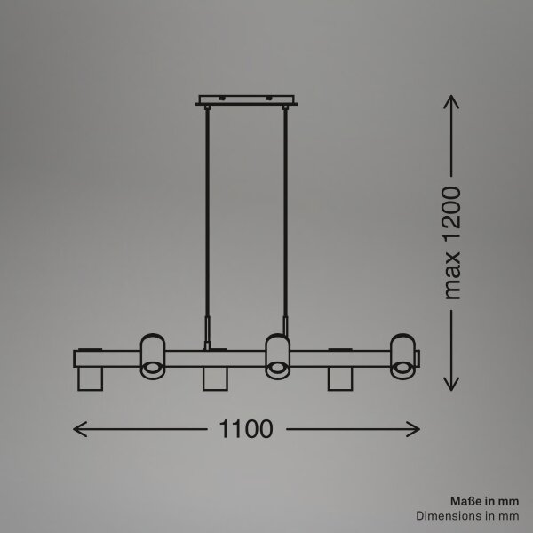 Briloner 4059065 - Lustr na lanku ERA 6xGU10/10W/230V černá