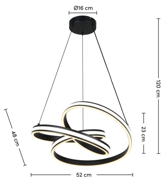 ZÁVĚSNÉ LED SVÍTIDLO, 48/52/120 cm Novel - Závěsná LED svítidla