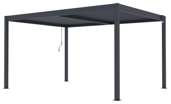 Hliníková bioklimatická pergola s lamelami BestBerg BBP-12G / 4 x 3 m / šedá