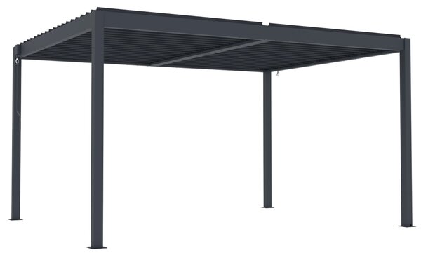 Hliníková bioklimatická pergola s lamelami BestBerg BBP-12G / 4 x 3 m / šedá