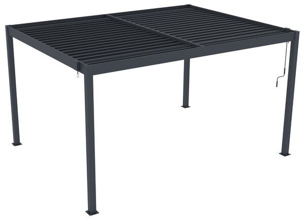 Hliníková bioklimatická pergola s lamelami BestBerg BBP-12G / 4 x 3 m / šedá