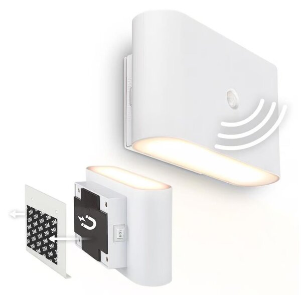 Briloner 3878016 - LED Nab nást svít se senz CHAT LED/3W/5V 2000 mAh bílá
