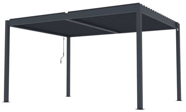 Hliníková bioklimatická pergola s lamelami BestBerg BBP-12G / 4 x 3 m / šedá