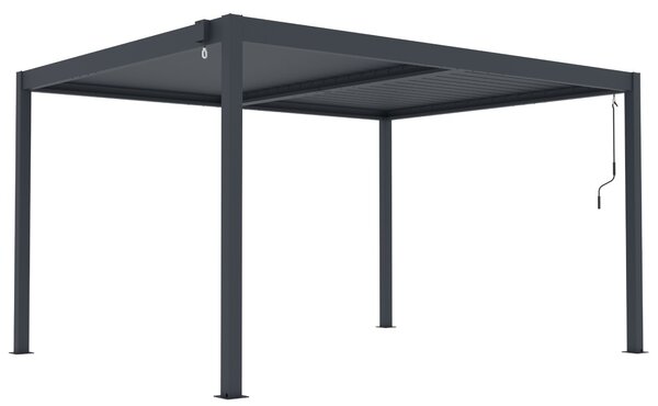 Hliníková bioklimatická pergola s lamelami BestBerg BBP-12G / 4 x 3 m / šedá