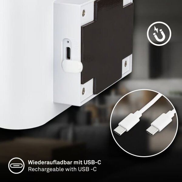 Briloner 3878016 - LED Nab nást svít se senz CHAT LED/3W/5V 2000 mAh bílá