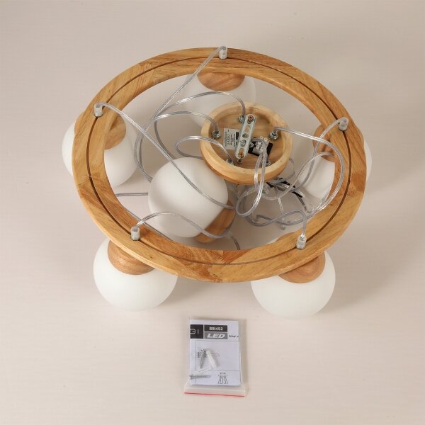 Brilagi - Lustr na lanku VISBY WOOD 6xE27/60W/230V pr. 58 cm dřevo
