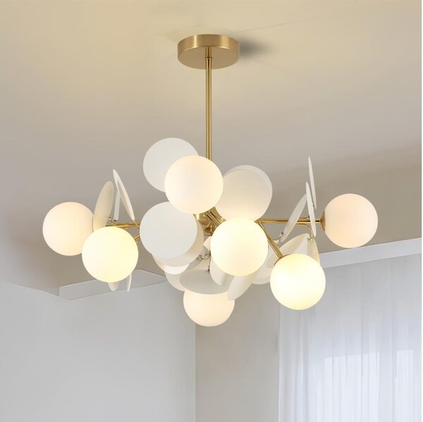 Brilagi - Lustr na tyči BALMO 8xG9/9W/230V pr. 60 cm zlatá/bílá