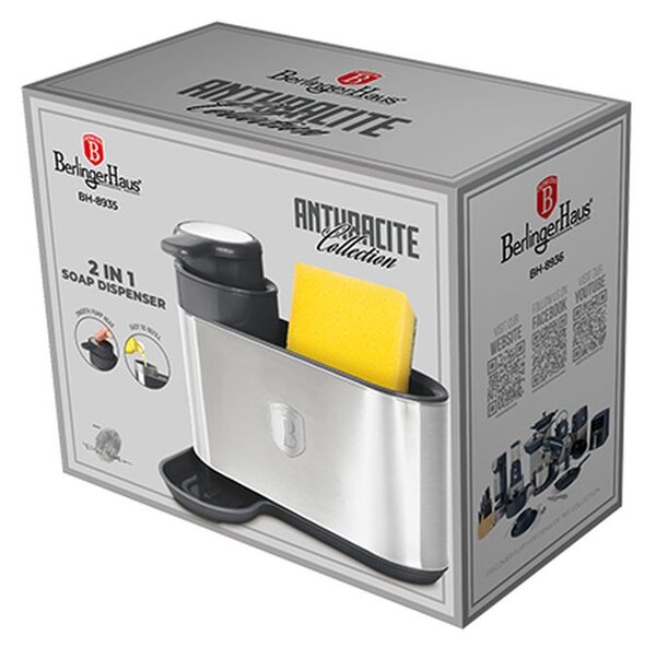 BERLINGERHAUS Dávkovač mycího prostředku 2 v 1 Anthracite Collection BH-8935